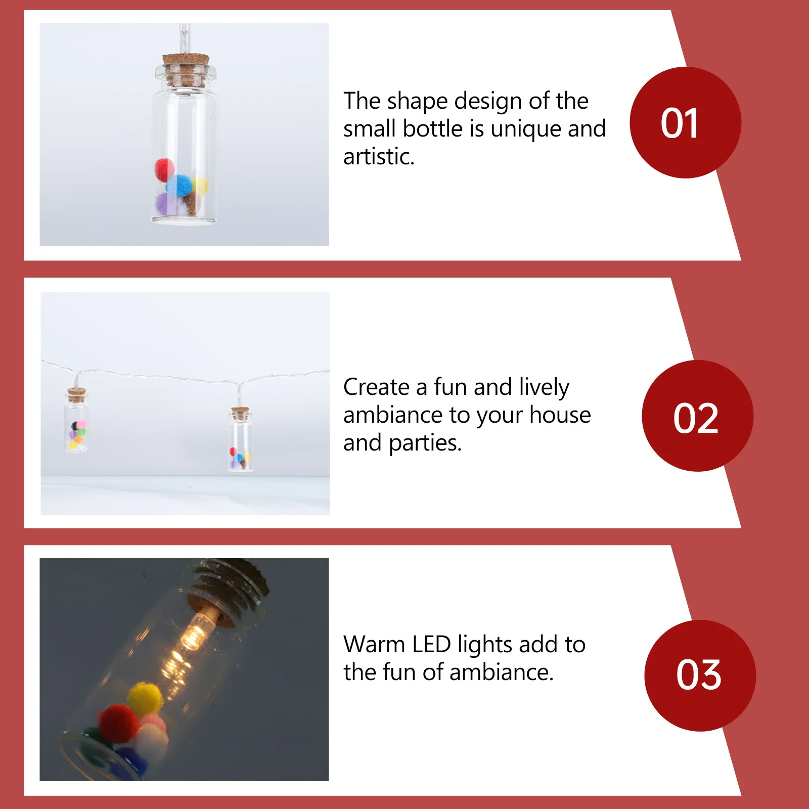 

1Pcs Unique LED Wish Bottle String Light Decorative Scene Lamp Ornament for Party Decoration Wish Bottle String Lamp