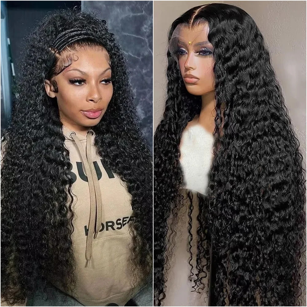 13x6 HD Transparent lâche vague profonde dentelle avant perruque 5x5 sans colle 360 pleine dentelle eau bouclés Nature vague frontale perruques de cheveux humains