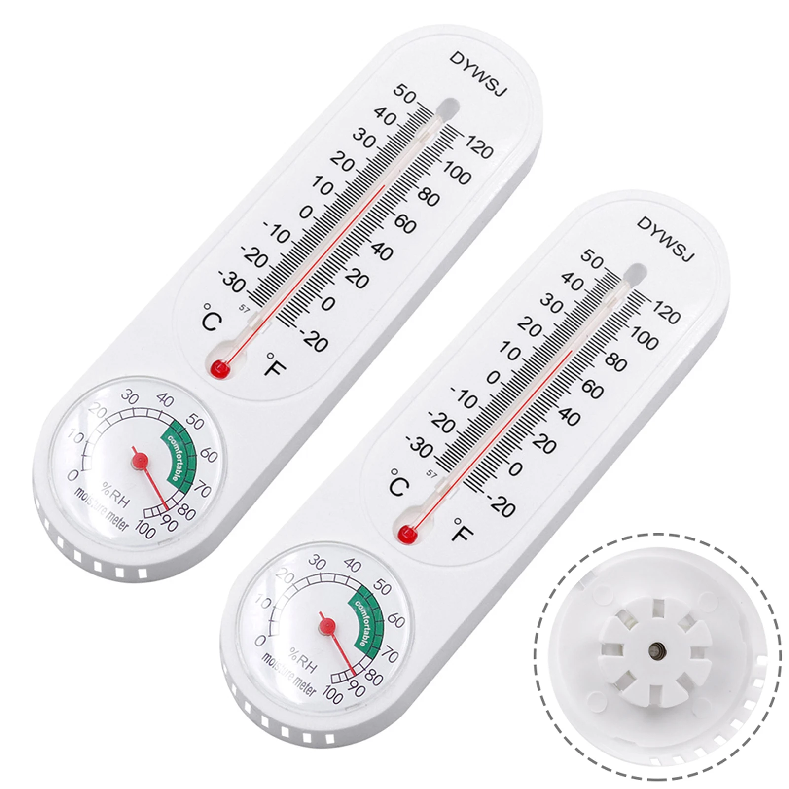 2pcs Wall Mounted Thermometer Hygrometer Breeding Thermometer Greenhouse Household Temperature Reader