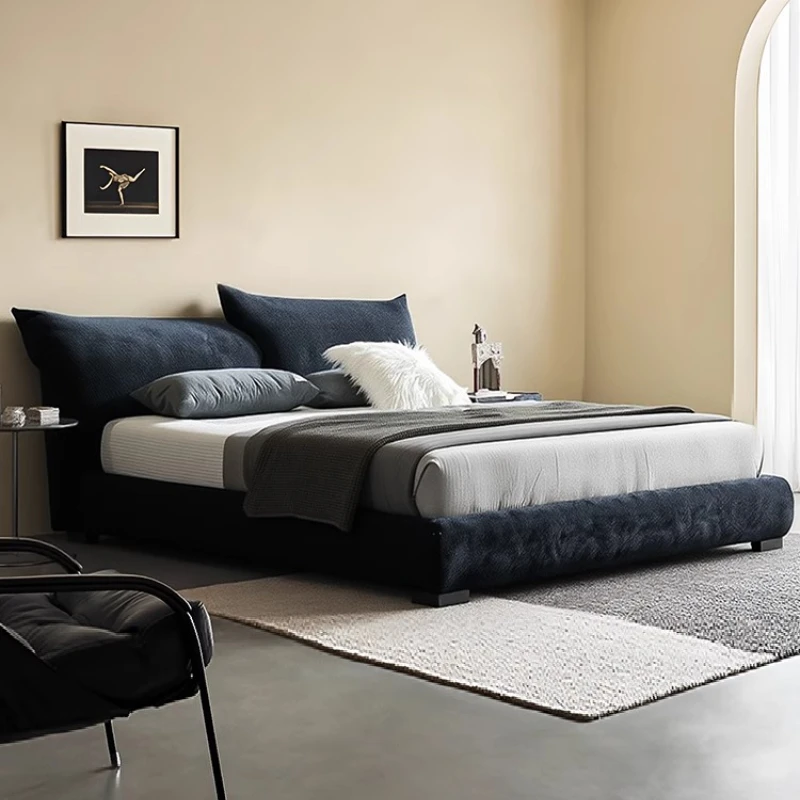 

Italian Minimalist Petal Style Bedroom Adjustable Chenille Velvet Bed Double Bed Bedroom Furniture Beds Bedframe Mattress Set