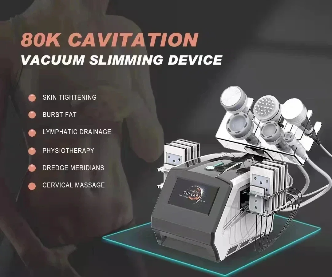 

80k Cavitation Vacuum Massage Slimming Machine Fat Removal Body Sculpting Weight Loss Lymphatic Drainage Physiotherapy Device