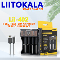 LiitoKala Lii-402 Universal Smart Battery Charger Compatible with Multiple Sizes Including 18650, 26650, 18500 Batteries