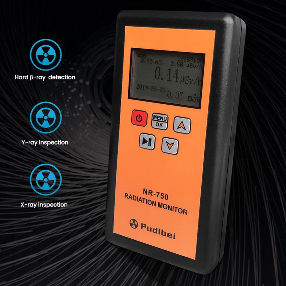 Imagem -04 - Detector de Radiação Nuclear Portátil Display Lcd Testador Radioativo Doméstico Contador Geiger Beta y Detecção de Raio x Nr750