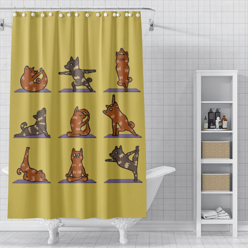 Home shower curtains for bathroom waterproof fabric Modern Nordic style bathroom curtain 180x200 240x180 cute dog funny kawaii