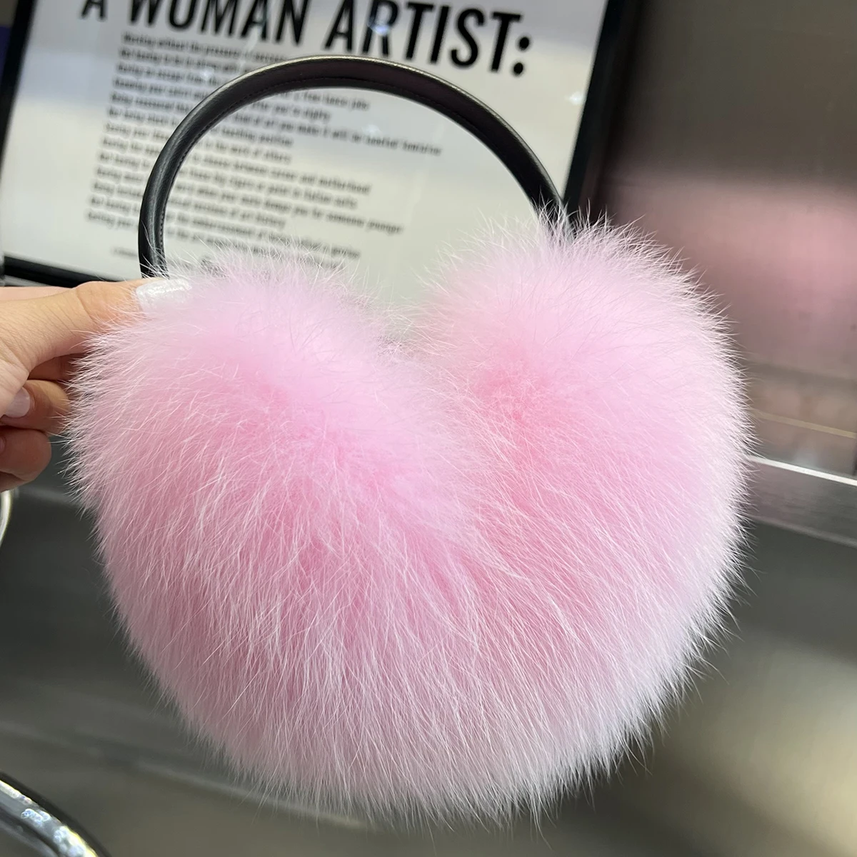 Real fox fur earmuffs retractable ear cover Korean version of fur warm earmuffs autumn and winter plush protect earmuffs