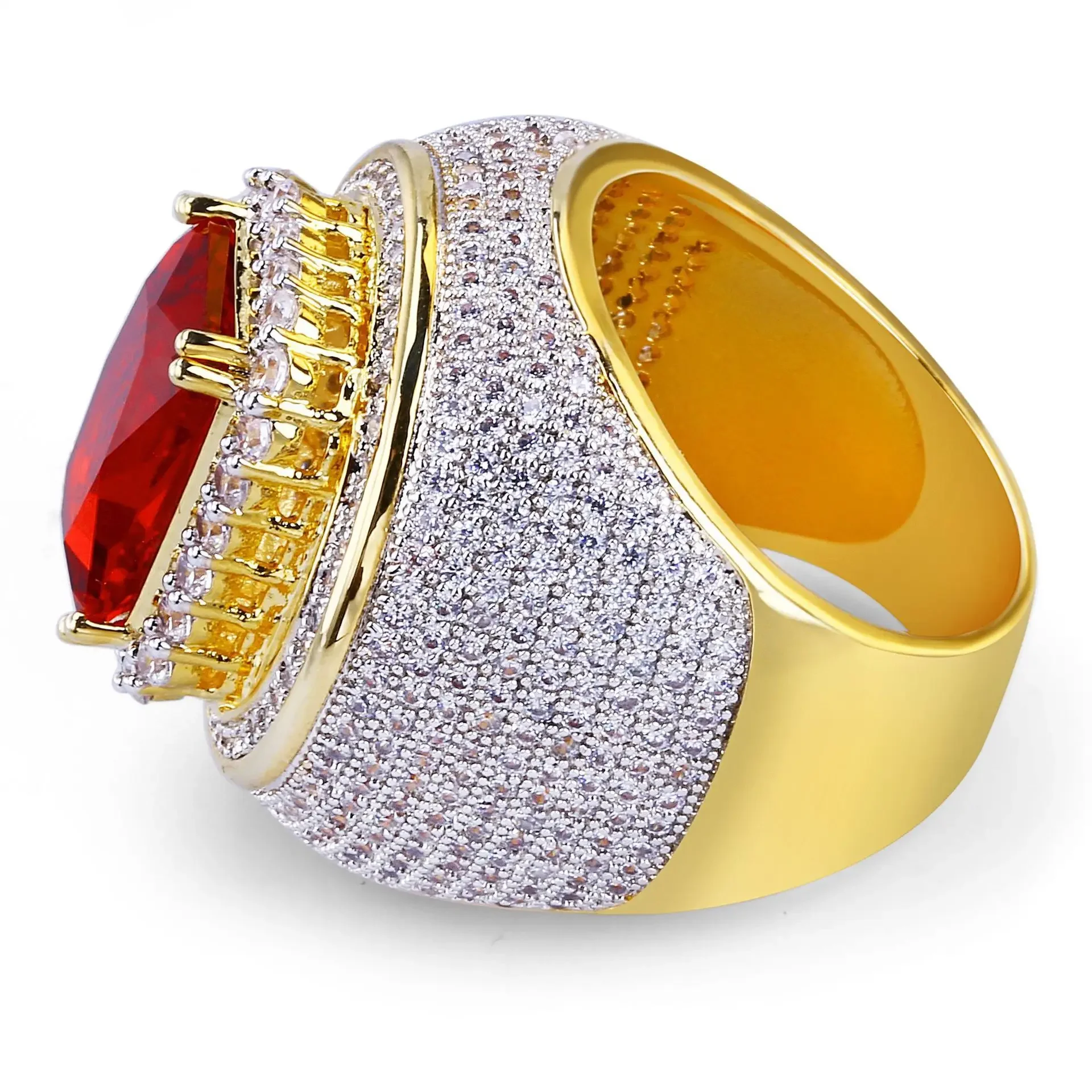 Engagement Rings for Women Wedding Ring K Gold Color Femme Men Gift Big AAA CZ Stone Ring big size Jewelry