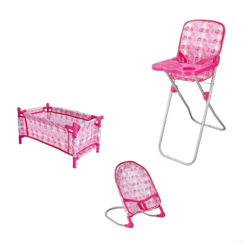 54DF Creative Role Playing Toy Wandeling voor kinderen Realistische High Chair Swing Nursery Room Set voor Toddler Pretend Play