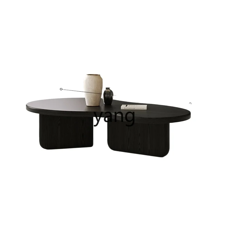 

LTT solid wood style minimalist modern black wabi-sabi style low table high-end French medieval small coffee table