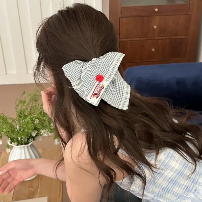ColorfulCheckedHairRings RedButtonDecoratedAccessories YellowCheckedHairBand BlueAndWhiteCheckedHairLoop BrownAndRedCheckedHair