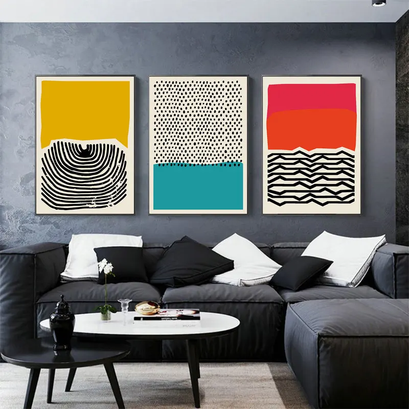Modern Living Room Home Decoration Wall Art Canvas Painting Nordic Posters Modern Multicolored Abstract Geometric Picture Prints