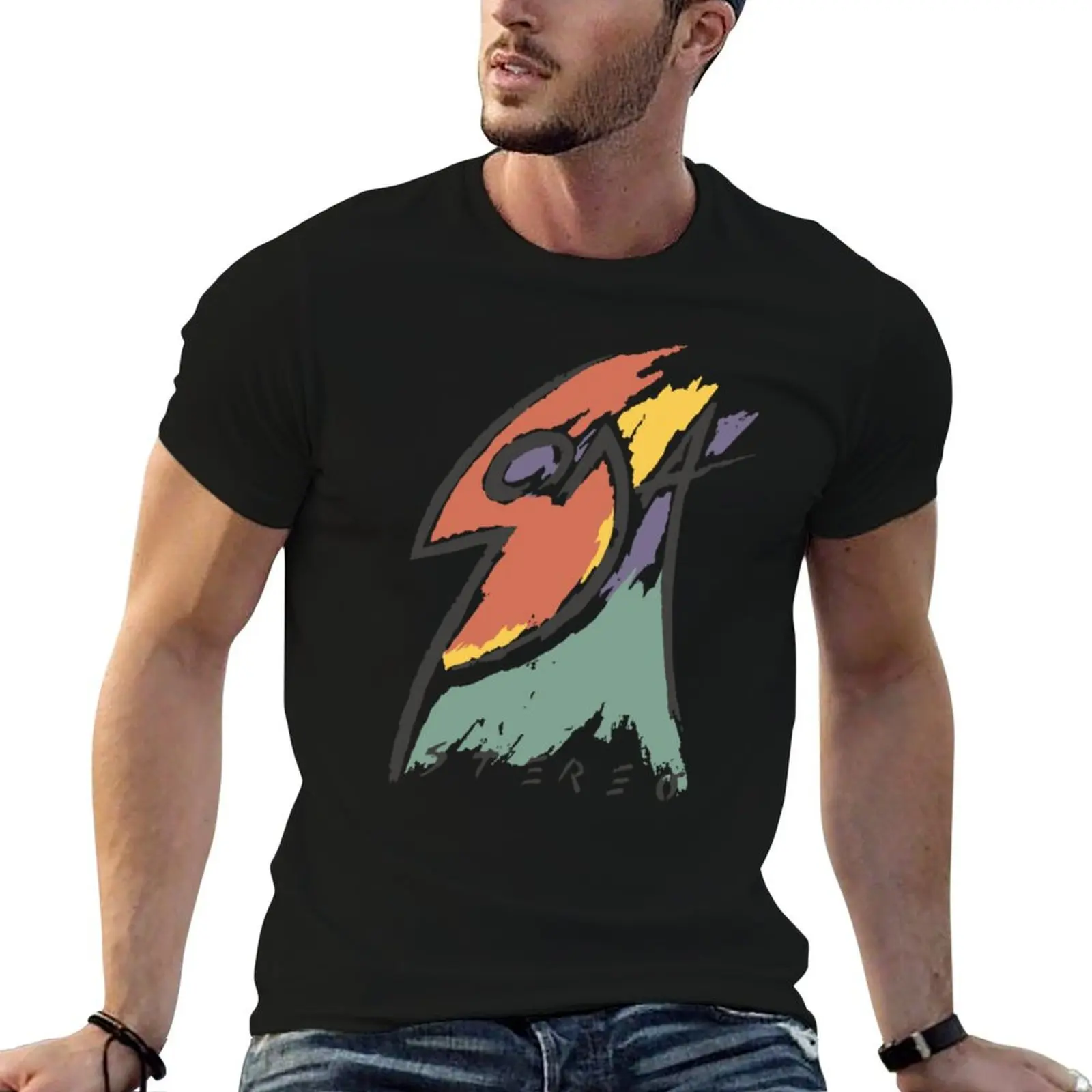 

Soda Stereo Languis Camiseta esencial T-Shirt man t shirts for men men t shirt cotton 100% T-Shirt