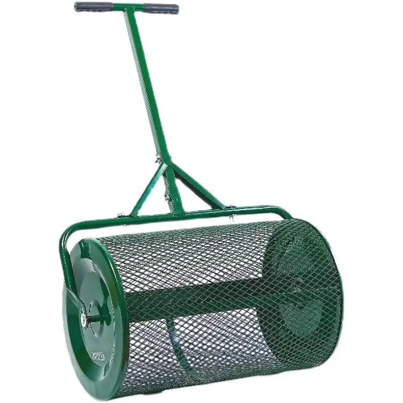 Push-pull Boom Spreader Lawn Garden Agriculture and Forestry Iron Basket Roller Cover Soil Surface Dressing Compost