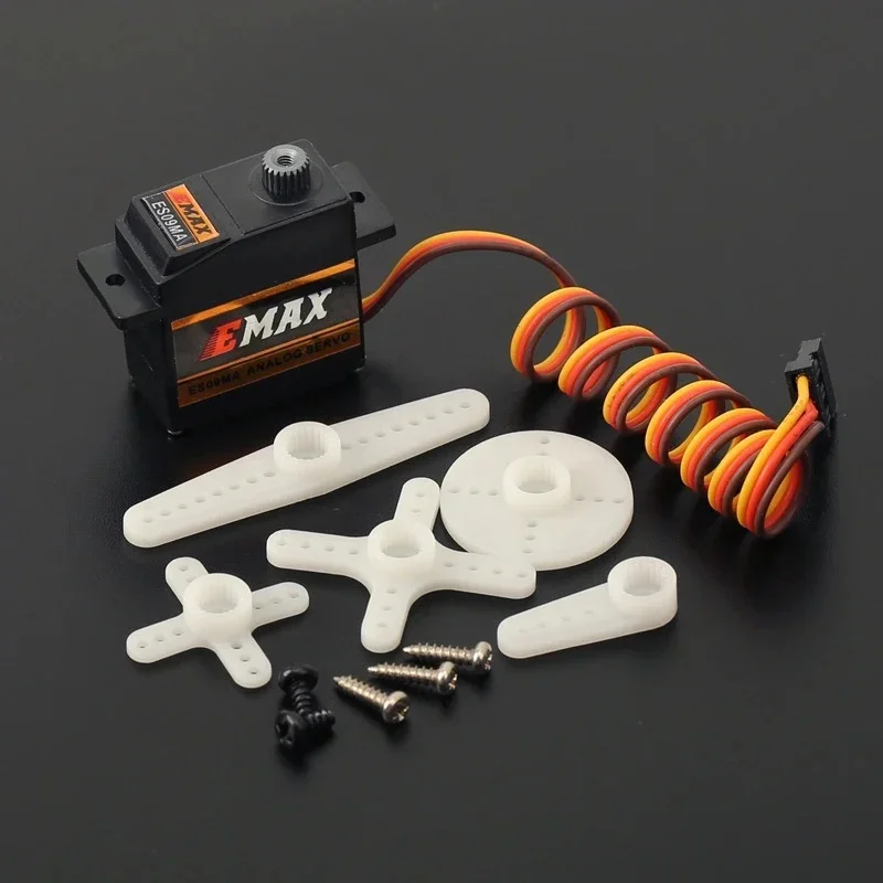 EMAX Metal Analógico Específico Swash Servos para RC Car, RC Boat, 450 Helicóptero, Avião de Asa Fixa, DIY Peças, Em Stock, ES09MA, 1 Pc, 4Pcs, Novo