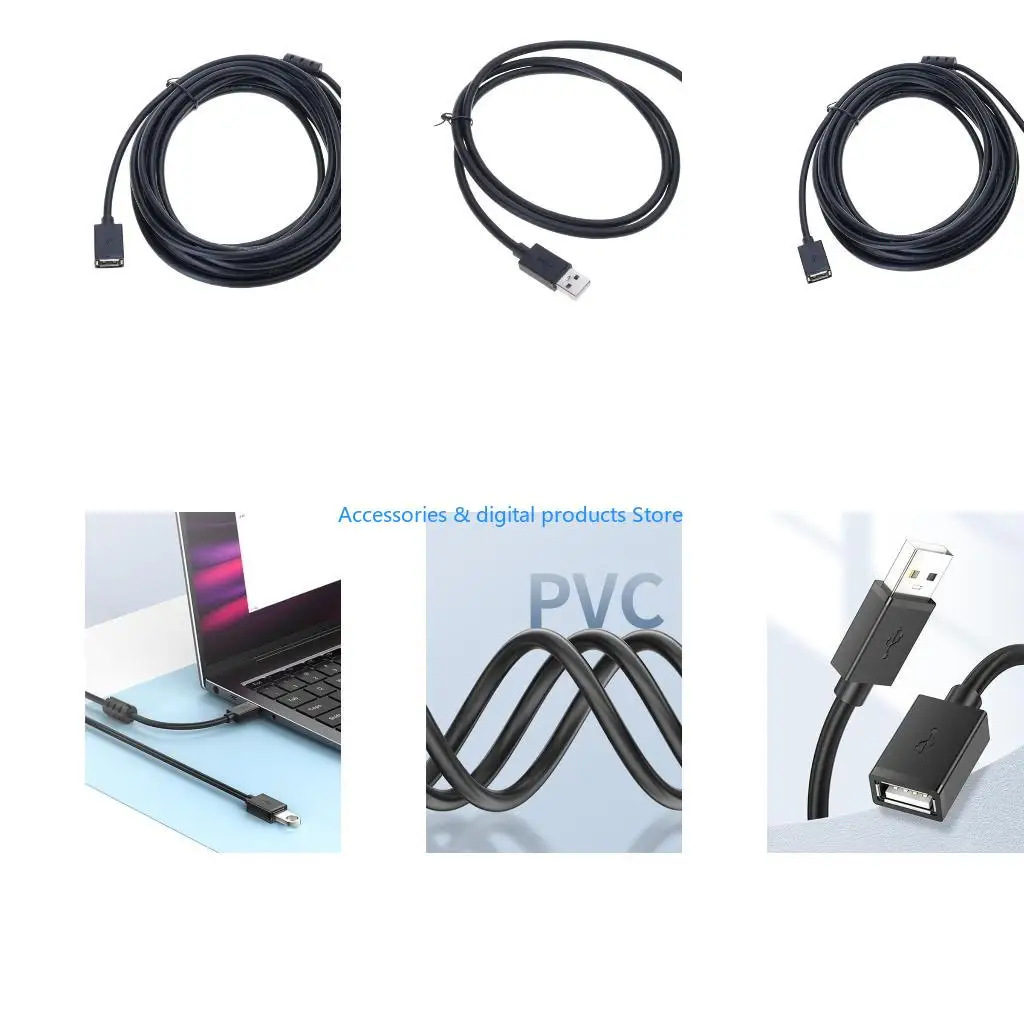 77JD Fast Speed USB2.0 Extension Cable Male to Female Connector Data Transfer Cable for Computer Mouse Laptop Keyboard