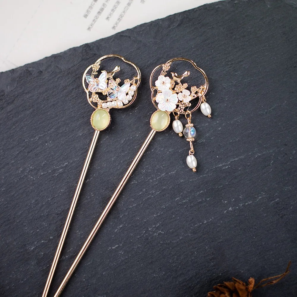 Butterfly Flower Exquisite Sweet Hanfu Decoration Women Tassel Hair Stick Chinese Style Hair Fork Ancient Hair Stick Headdress