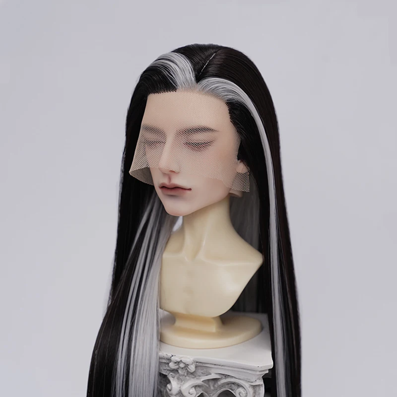 Doll's Wig for 1/3 Bjd Doll Ancient Style Color Blocking Long Straight Hair Diy Girl Toys Dress Up Doll Accessories, No Doll