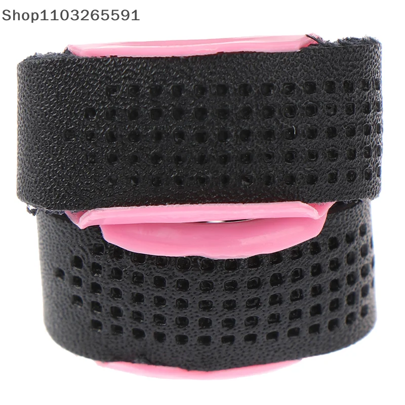 Adjustable Leather Thimble With Patchwork Design For Enhanced Finger Protection In Needlework And Sewing Applications