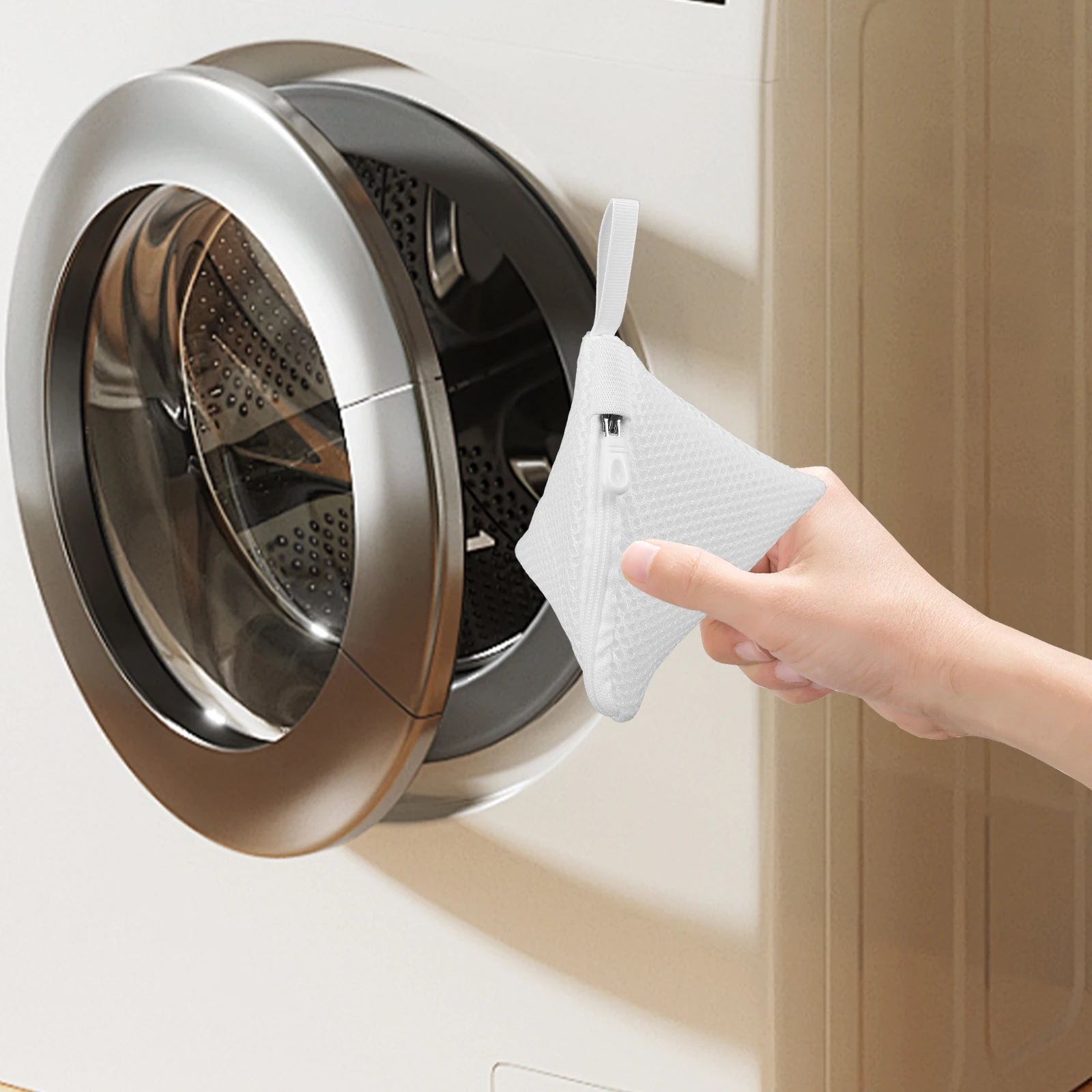 

3pcs Laundry Bags Mesh Wash Bag For Delicates Polyester Triangular Pouch Socks Underwear Protection During Machine Wash