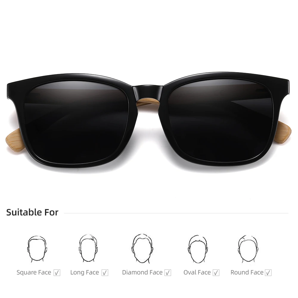 

XSW Bamboo wooden polarized sunglasses Men's sunglasses Vintage wooden anti-blue glasses fashion Discoloration glasses 1012