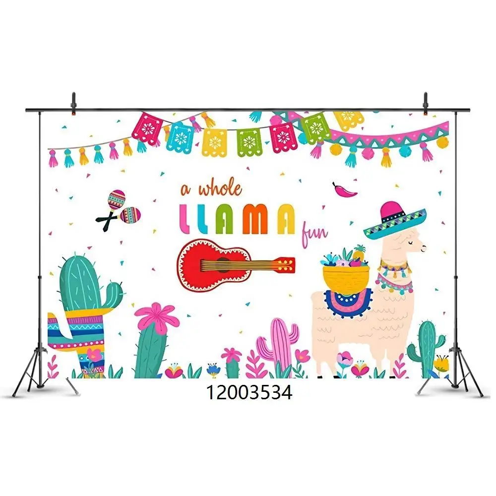 Energetic and Cute Alpaca Cactus Birthday Party Kids Birthday Party Decor Photography Background PropsFor Photo Studio