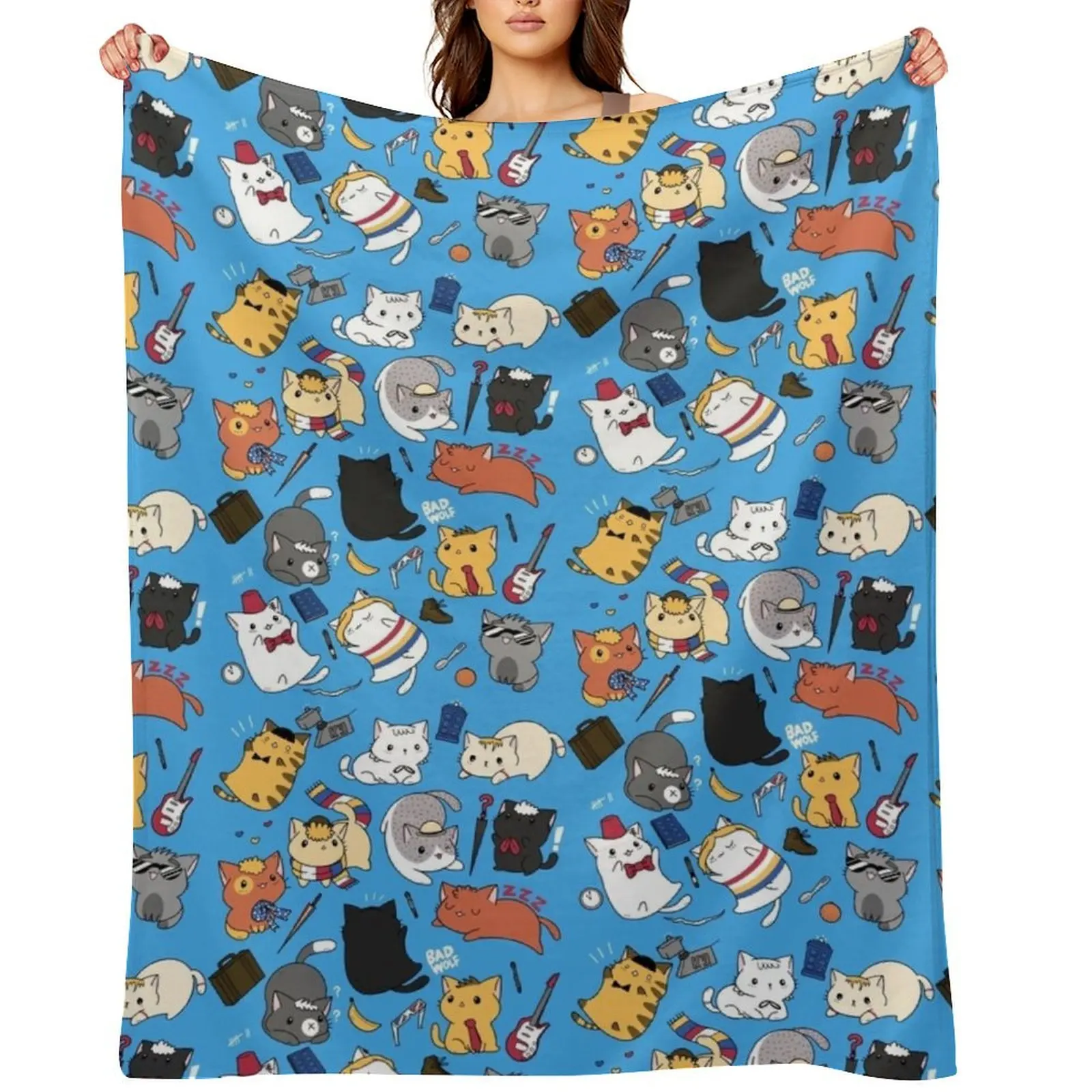 

Time Lord Kittens Throw Blanket Blankets For Sofas Luxury St bed plaid Softest Blankets