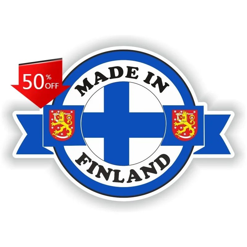 

Finland Made in Flag Sticker Vinyl Waterproof Decals Graphics Car Accessories