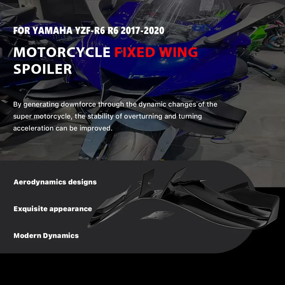 

Motorcycle Accessories GP Aerodynamic Wing Suitable For Yamaha YZF-R6 R6 2017-2020, R6 Front Windshield, Fixed Front lower Wing