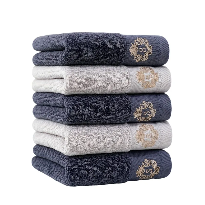 1/5/10pcs Embroidered Cotton Towels Set Oversized Bathroom Bath Hand Face Towels 34x74cm/70x140cm Sport Towels Gift Toallas