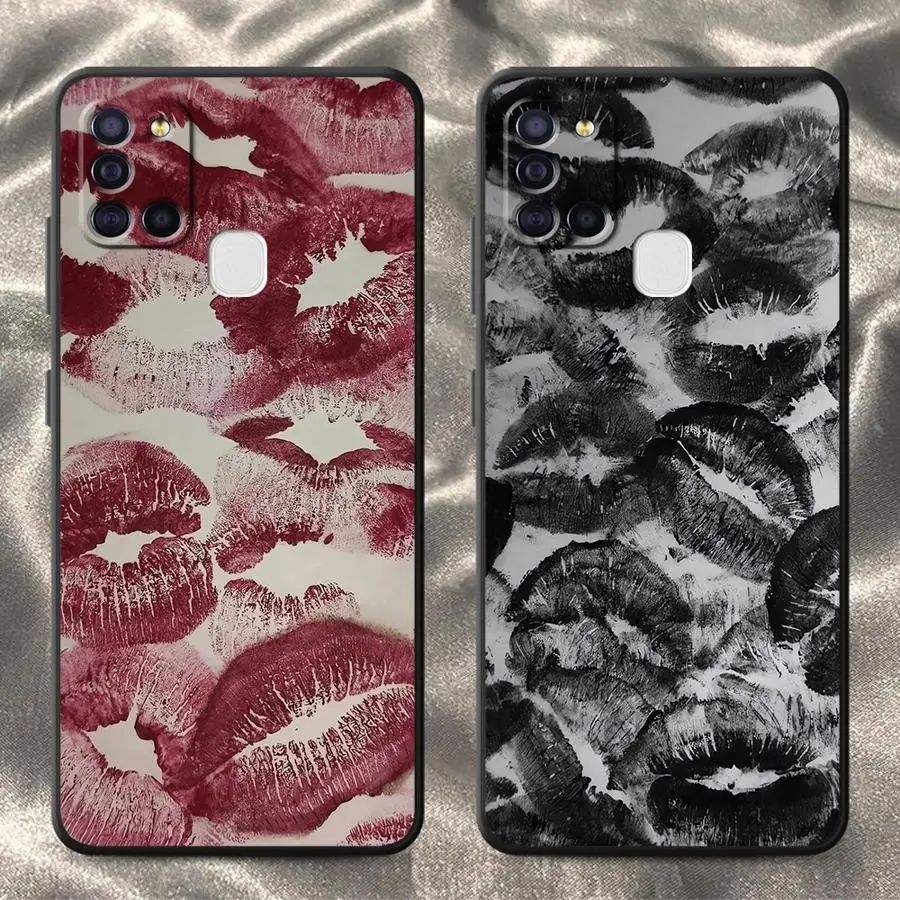 Lip Kiss Case for Samsung Galaxy A05 A50 A56 A20s A02s A06 A53 A71 A73 A04 A30s A03 Phone Cover