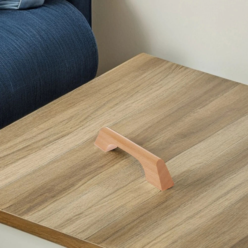 

6Pcs Solid Wood Cabinet Handles Modern Minimalist Wood Pulls Drawer Knobs for Wardrobe Kitchen Furniture Cabinet Drawer Handles