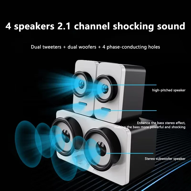 HIFI Surround Stereo Subwoofer Computer Speakers PC TV Caixa De Som USB Wired Bluetooth Connect With Bass For Desktop Computer