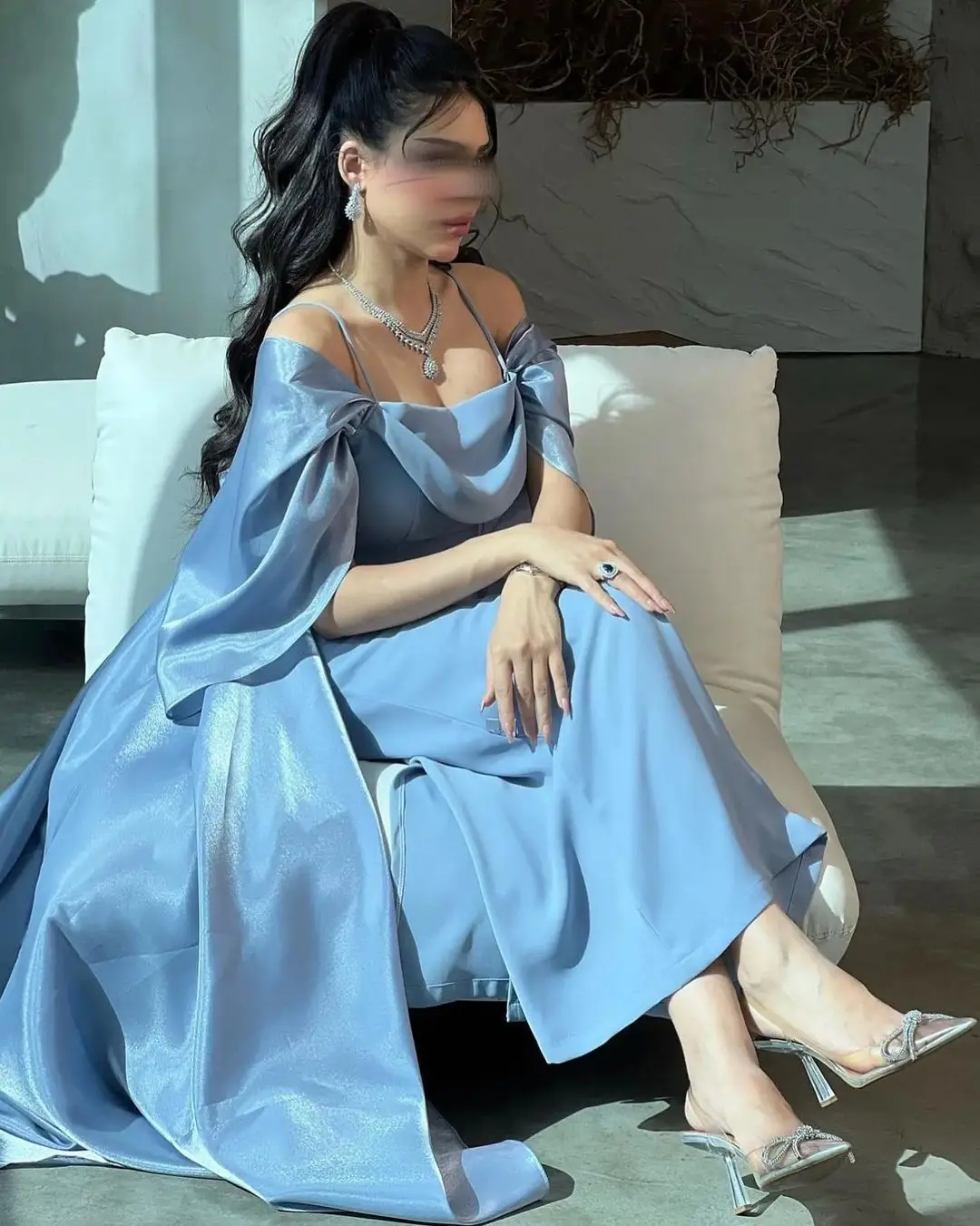 Fashionvane Dubai Women Wear Formal Occasion Dress Sheath Ankle Length Evening Dresses Long Wraps Saudi Arabia Special Prom Gown