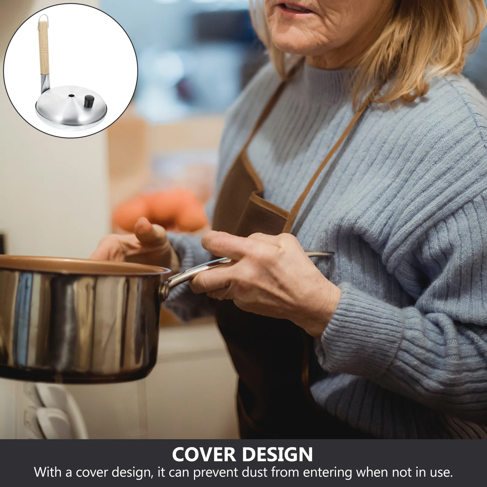 

1Pcs Aluminum Flat Bottom Frying Pan Silver Nonstick Wooden Handle Omelette Pan Cover Cooking Utensil Household Kitchen Gadget