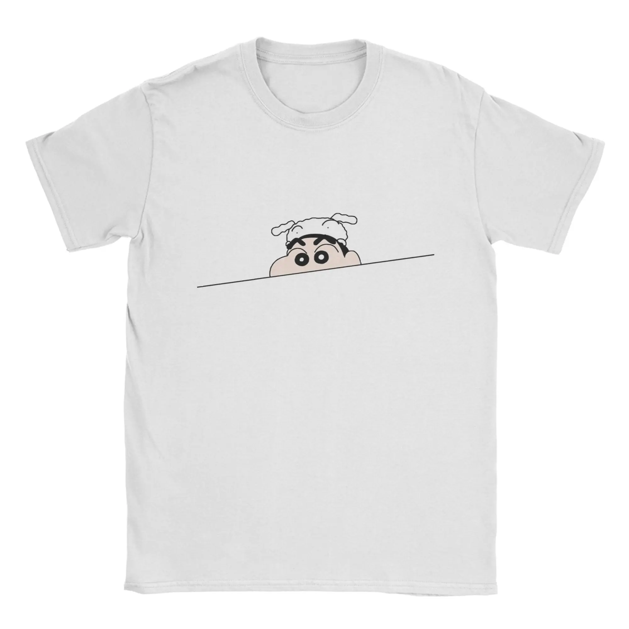 Men Women's crayon shin chan peek T Shirt  Pure Cotton Clothing Awesome Short Sleeve Crew Neck Tee Shirt New Arrival T-Shirt