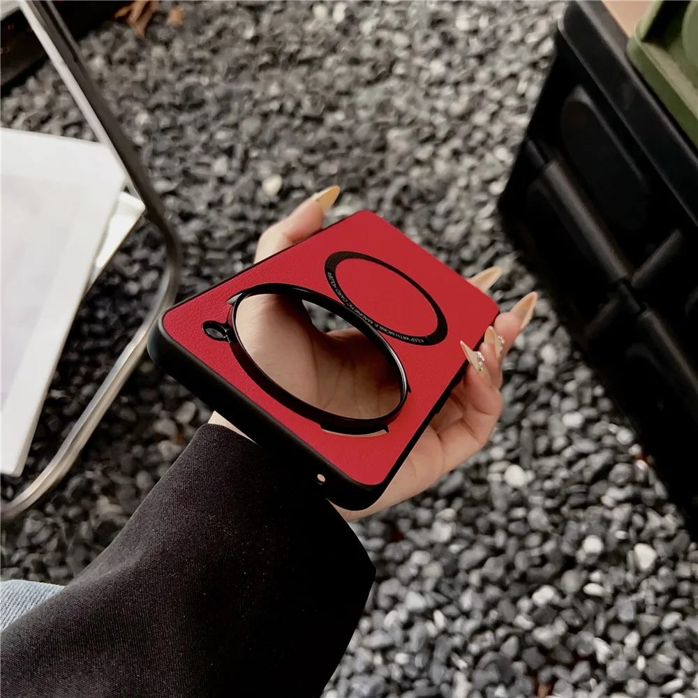 Luxe Zakelijk PU-leer voor Magsafe Magnetische telefoonhoes voor niets Telefoon 2A Plus 3A Pro 5G Draadloos opladen Zachte achterkant