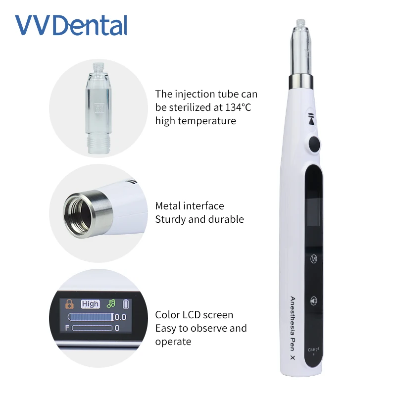 VVDental Oral Anesthesia Injector Portable Painless Wireless Local Anesthesia Operable LCD Display Chargeable & Suction Back