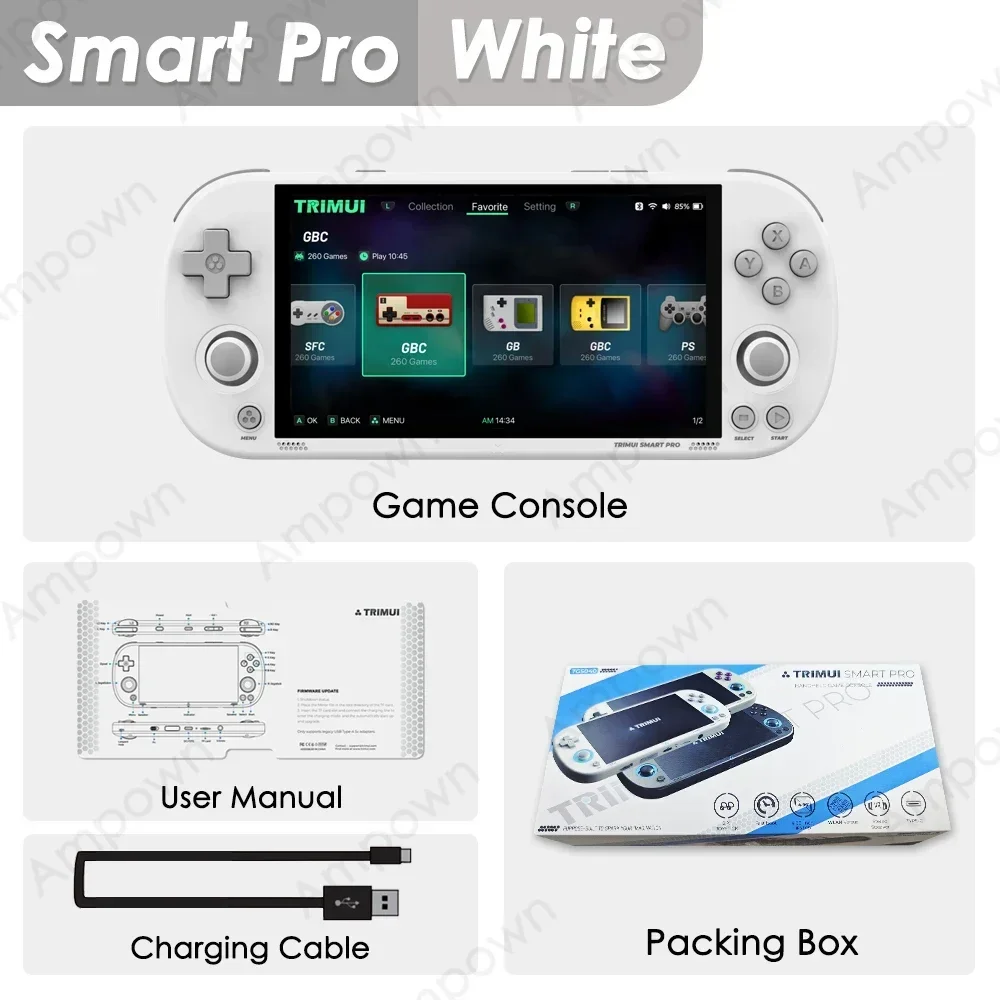 Trimui Smart Pro Handheld Game Console 4.96 ''IPS Scherm Linux Systeem Joystick RGB Verlichting Trimui Retro Video Game console Gift - afbeelding 1
