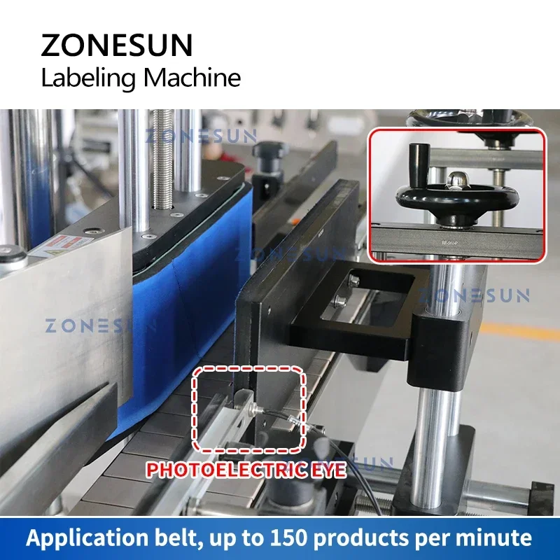 ZONESUN ZS-TB200R Automatic self-adhesive Labeler Round Bottle Vial Jar Can Tin Drinks Detergent Sticker Labeling Machine