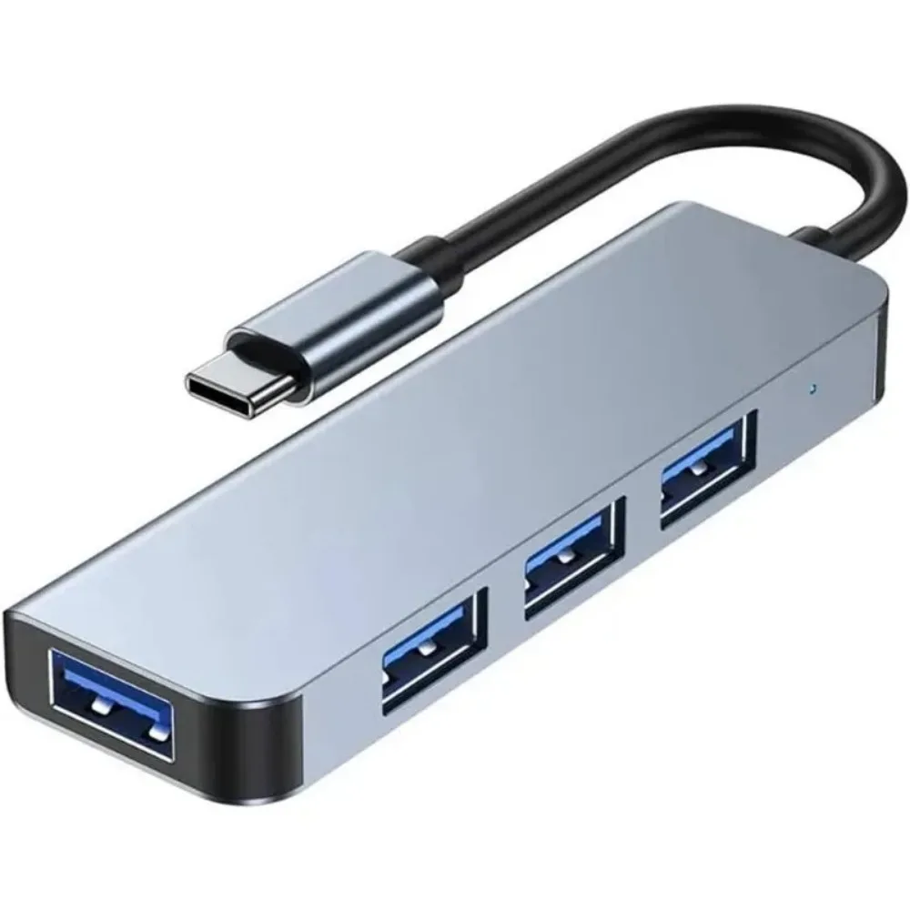 Neuer USB-C-Hub USB 3.0 Aluminiumgehäuse Typ-C zu 4-Port USB 3.0 Adapter, Hochgeschwindigkeits-USB-Splitter