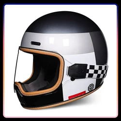 Men Women DOT Full Face Helmet for Motorcycle Moped Scooter Retro Vintage Full Helmets Motocross Racing Casco Moto