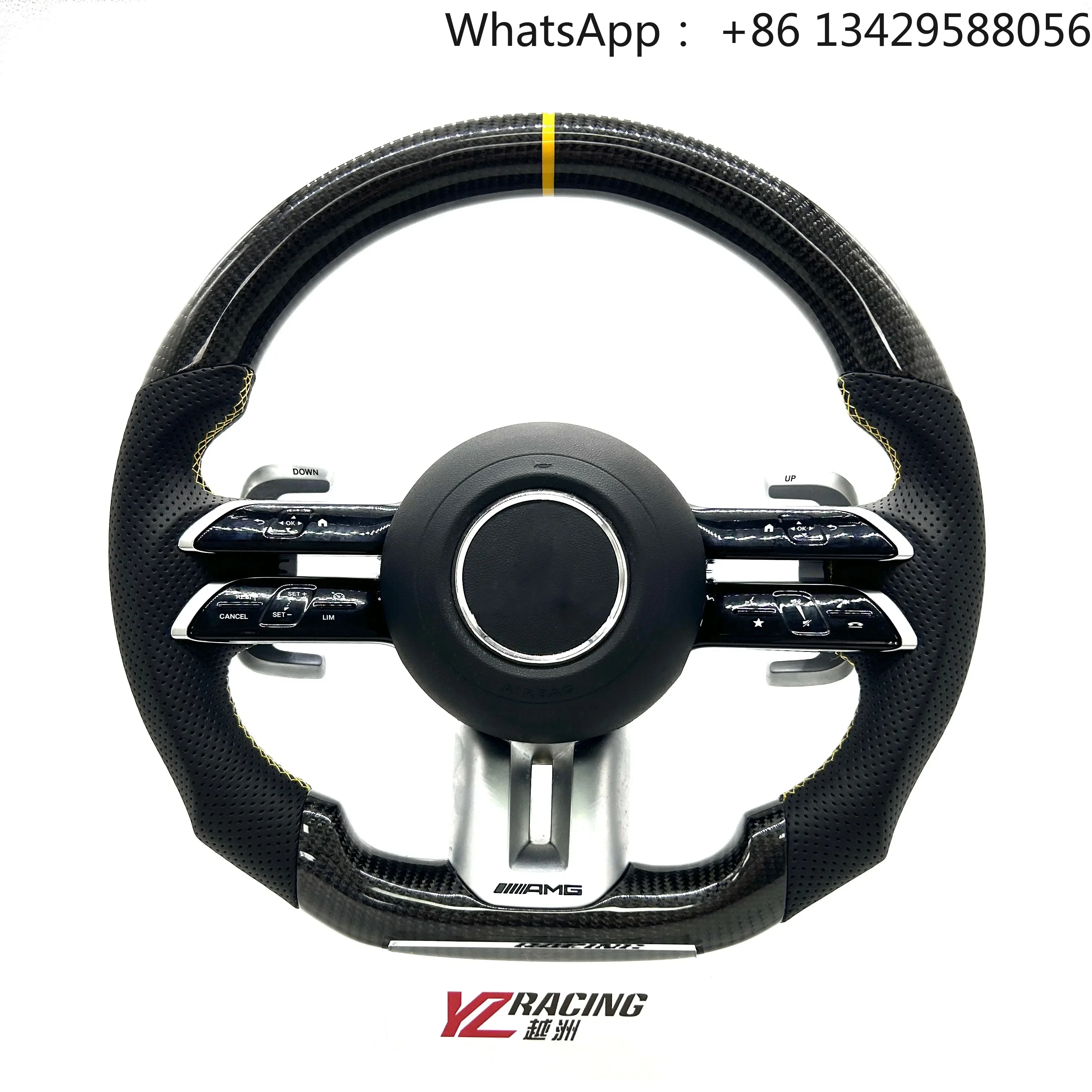

Suitable for Mercedes-Benz AMG W204 W205 W212 W221 W176 W213 W218 Cla W177 G-CLASS a C E S-class Carbon Fiber Steering Wheel