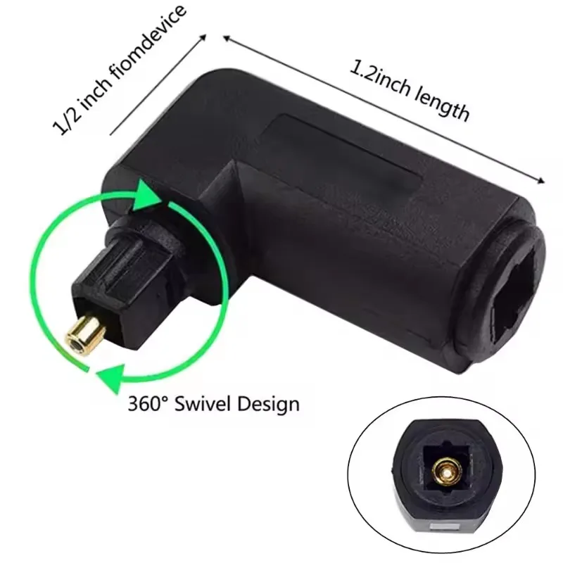 

Цифровые кабели Аудио-видео кабели Цифровой оптический 90-градусный аудиокабель-адаптер между мужчинами и женщинами под прямым углом Toslink