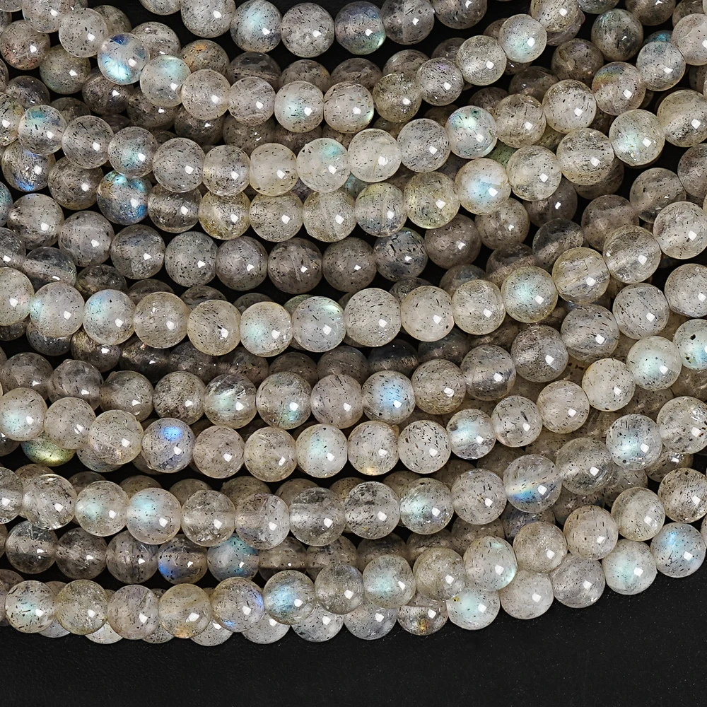 Multi-use 4mm Grey Labradorite Loose Beads Round for Jewelry Making Crafts Decoration Witchcraft Supplies Crystal Healing