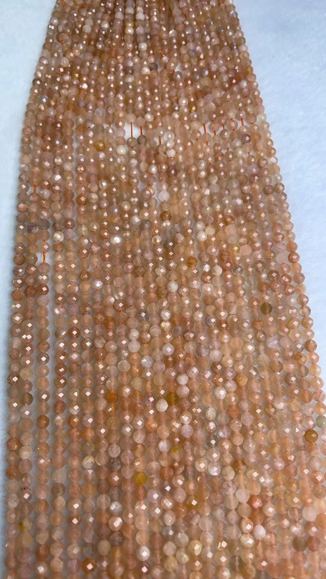 Natural  Sun Stone 2mm 3mm Cut Face Round Form Beads For Jewelry Making DIY  Length Dagree 39cm