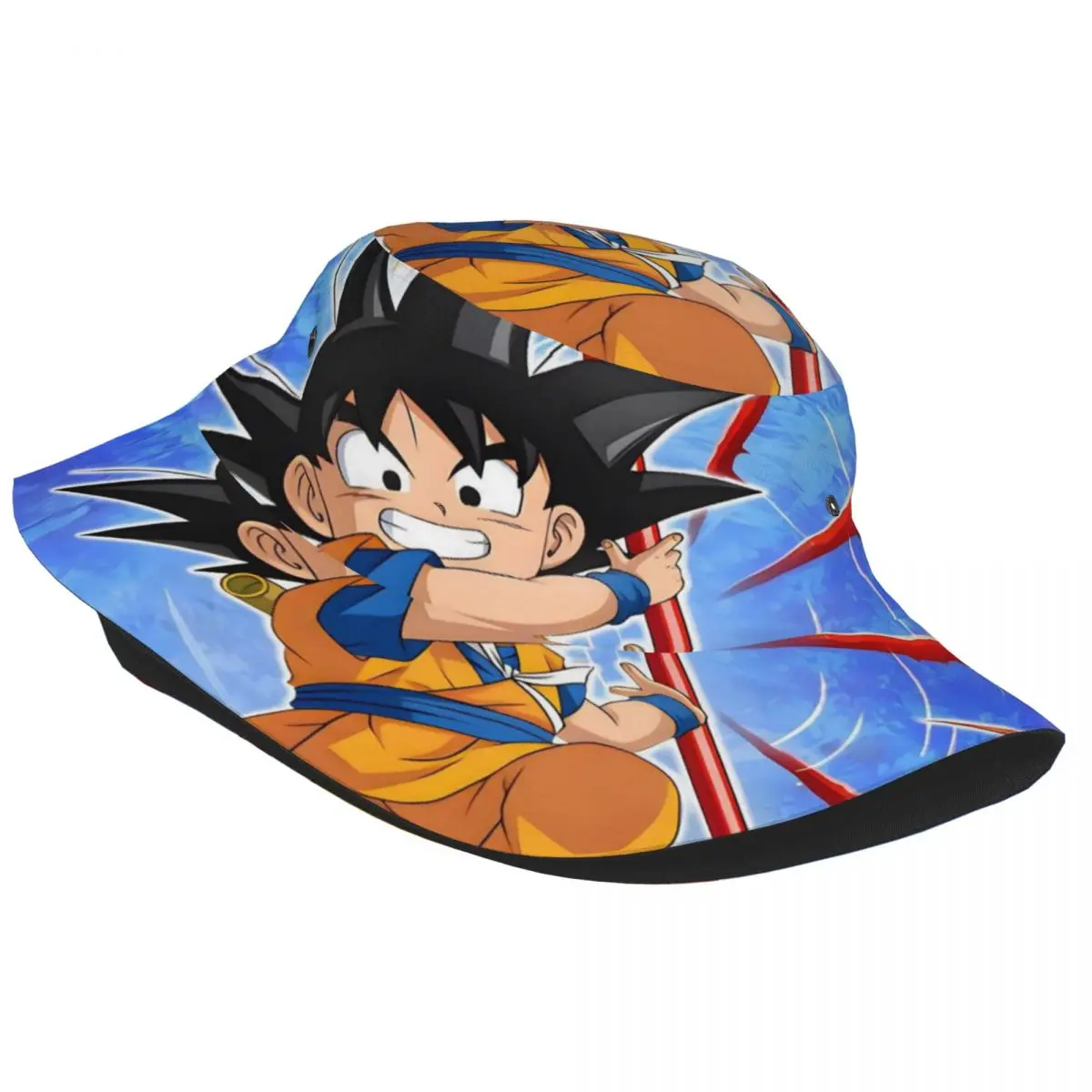 Dragon Ball Bucket Hat for Men Women Beach GOKU Anime Sun Hat Streetwear Foldable for Camping Fishing Hat Getaway Headwear