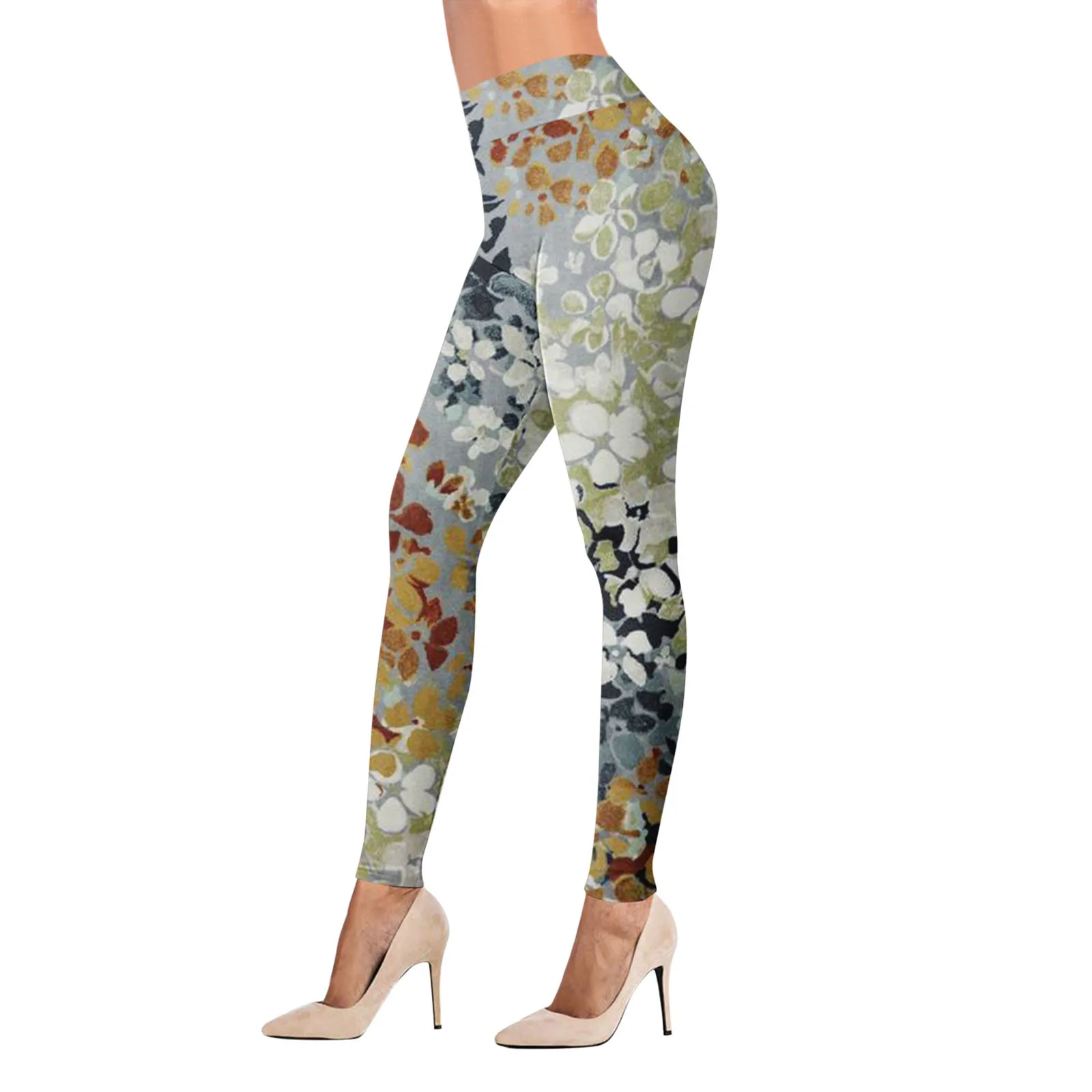 Work Yoga Pants For Women Leggings For Women Casual Flower Pattern Stretch High Waist Floral Printed  Petite Yoga Pants