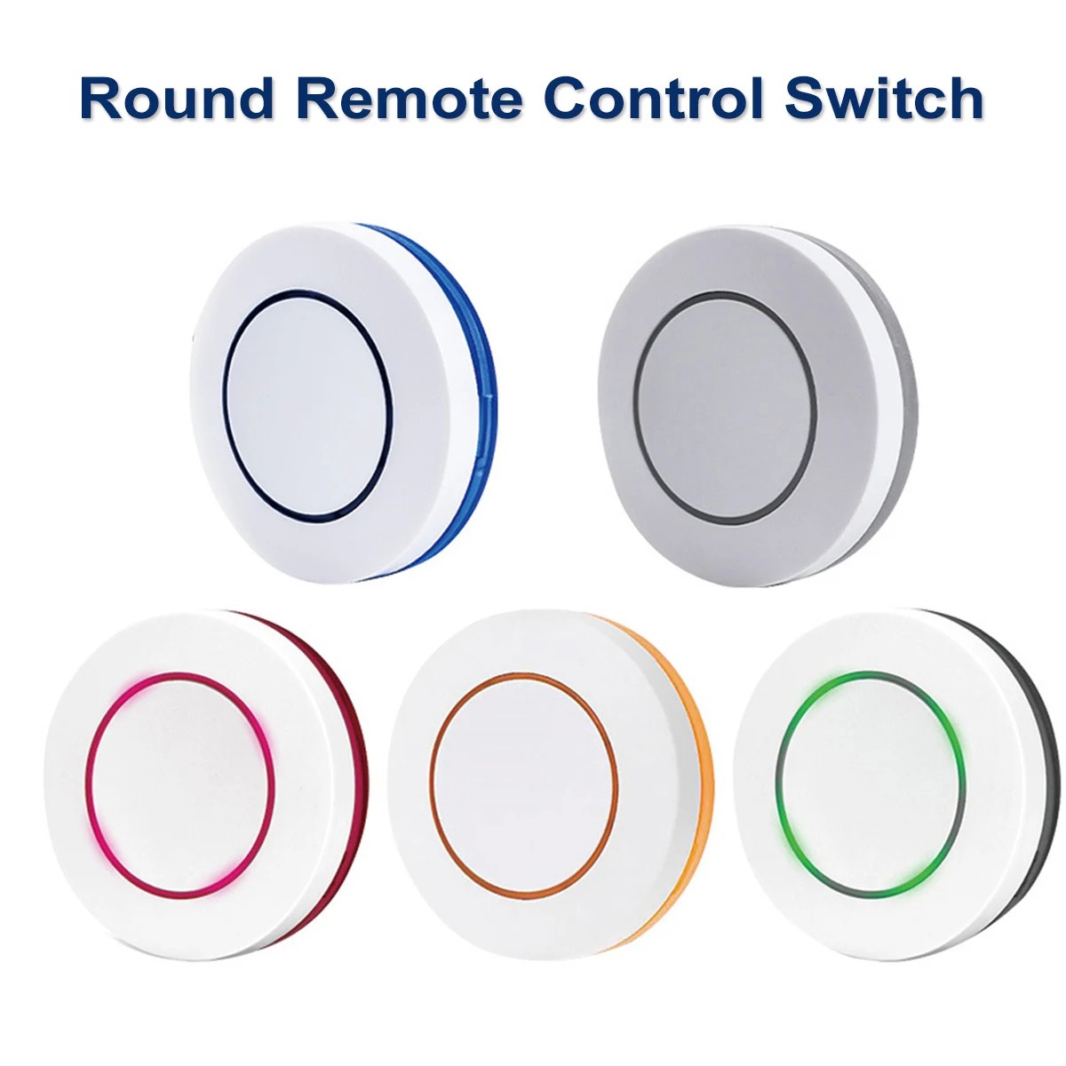 RF 433MHz Wireless Remote Control Light Switch 1527 Learning Code Mini Round Button Wall Panel Switch Suitable for LED Lights