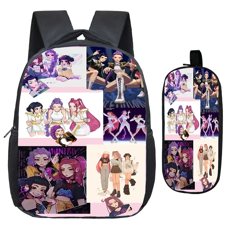 

12-дюймовый рюкзак, комплект из 2 предметов, рюкзак KPop Demon Hunters, чехол для ручек, детские повседневные игровые рюкзаки Brainrot Rap, рюкзак с 3D принтом Mochilas