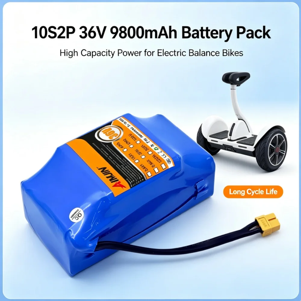 10S2P 36V 9800mAh 18650 Battery Pack for Hoverboard Self-Balancing Scooter Drift Trike High Power Li-ion Rechargeable Battery