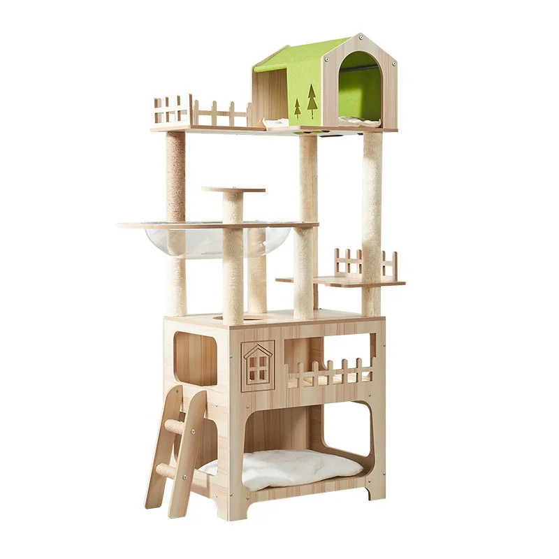 Duplex cat nest Large wooden cat climbing frame Environmental protection cat climbing frame Large nest